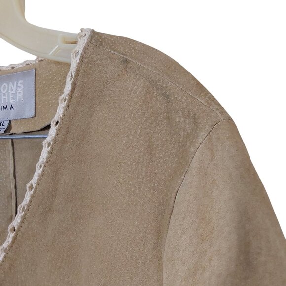 Vintage Wilson's Suede Crochet Boho Jacket & Mid-Rise Pants Matching Set - XL/10 - Picture 16 of 16